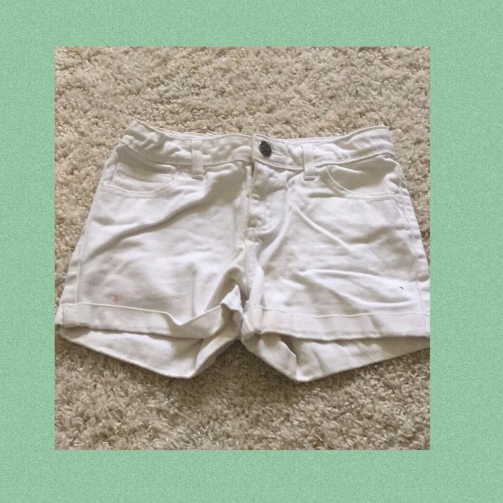 I am selling a pair of white jean shorts.